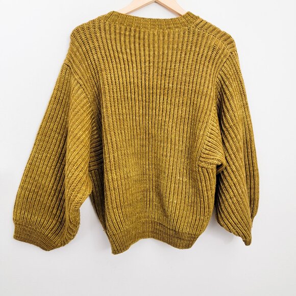 Misha & Puff Fisherman Cardigan Sweater in Antique Brass XS/S - Picture 7 of 9